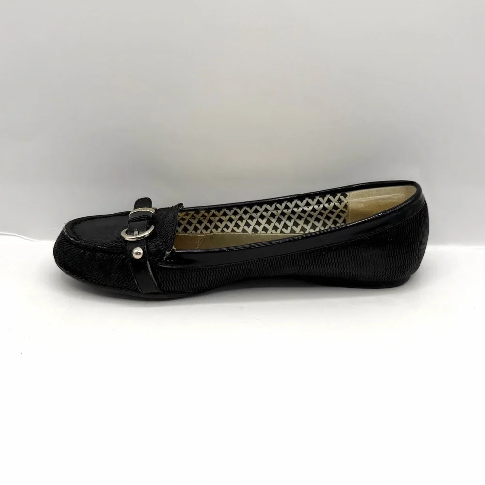 ANNE KLEIN iFlex Loafers Flats Black 6.5M AKSAVIHA Buckle Casual Work - Picture 6 of 8